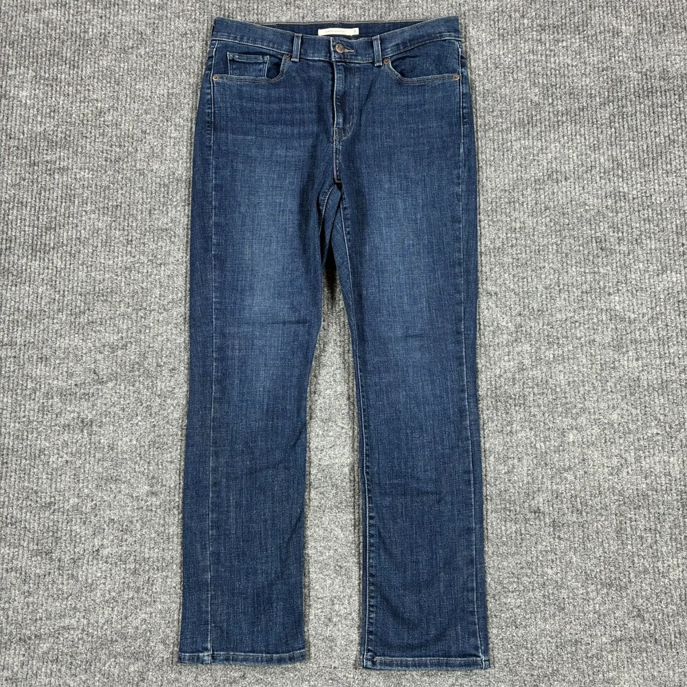 Levi's Womens Classic Straight Jeans Size 8 Blue Denim Stretch Mid Rise